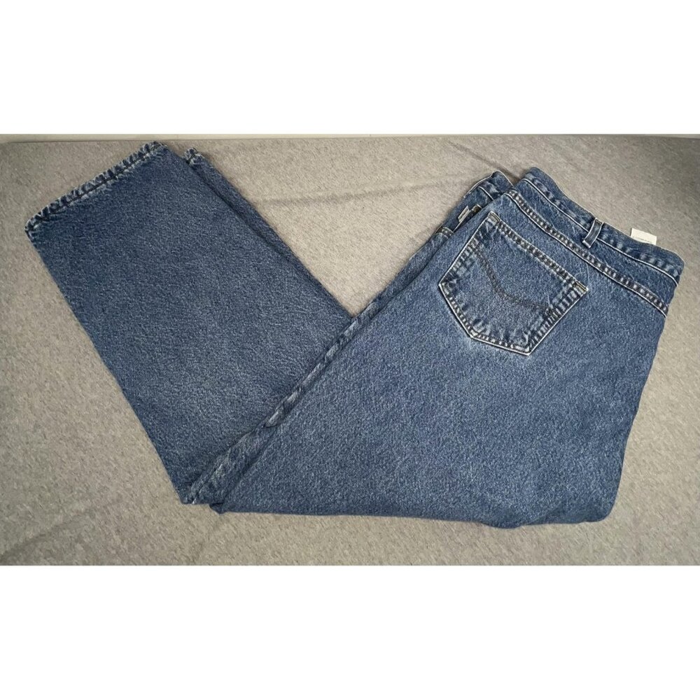 Carhartt Jeans Mens 46x30 Blue Fleece Lined Relaxed Fit Straight Workwear Denim - Picture 4 of 12